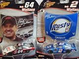 Nascar Winners Circle Rusty Wallace Hood Magnet Set: #64 BeLL Hellicopter Car Red 'n Black '06 & The #2 Metallic Blue Mobil 1 Car {2 Pieces} Scale 1/64 Collector