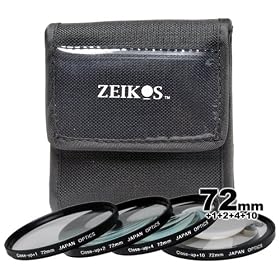Zeikos ZE-CU472 Multi-Coated close-up Filter 4pk Set for 72mm Digital SLR Camera Lens Macro Photography