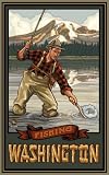 Northwest Art Mall 11 x 17 Poster Fishing Washington by Paul A. Lanquist