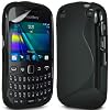 Gadget Giant Blackberry Curve 9320 - S Line Gel Grip Silicone Case Cover & LCD Screen Protector (Black)