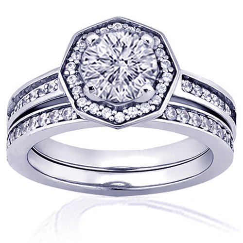 1.40 Ct Round Cut Halo Diamond Engagement Wedding 