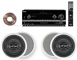 Sony HD Digital Cinematic Sound 735 Watts 7.1 Channel 3D A/V Receiver with iPhone & iPod Playback + Yamaha Natural Sound Custom Install In-Ceiling 3-Way 100 watts 2 Speaker Set (Pair) with Dual Tweeters & 6-1/2