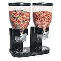 Zevro Dual Dry Food Dispenser, Black/Chrome