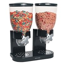 Zevro Dual Dry Food Dispenser, Black/Chrome