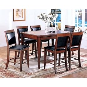 7pcs 3-in-1 Poker Game Counter Height Dining Table Set
