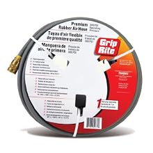 Grip-Rite GRPRB3810C Premium Rubber Air Hose with Couplers, 3/8-Inch by 100 Feet