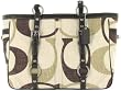 Coach Signature Tonal East West Gallery Business Bag Purse Tote 13810 Chocolate Brown Multi
