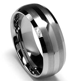 8MM Dome Men's Tungsten Carbide Ring Wedding Band sizes 8 to 12