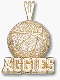 Texas A & M Aggies Aggies Basketball Pendant - 14KT Gold Jewelry
