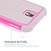 Galaxy Note 3 Case,MANDYCOWRY Solid Shockproof Stylish Design Dual Layer Protection Defender Anti-Scratch Anti-Slip Cover(Gray/Rose)