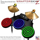 Bullseye Colors and Black Skin by WraptorSkinz fits Guitar Hero 4 World Tour Drum Set for Nintendo W