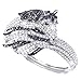 EVER FAITH® Silver-Tone Sleeping Pegasus Austrian Crystal Bracelet Black