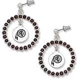 LogoArt Washington Redskins Crystal Logo Earrings