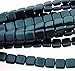 Czechmate 6mm Square Glass Czech 2-Hole Tile Beads - Dk Turquoise Pearl (25)