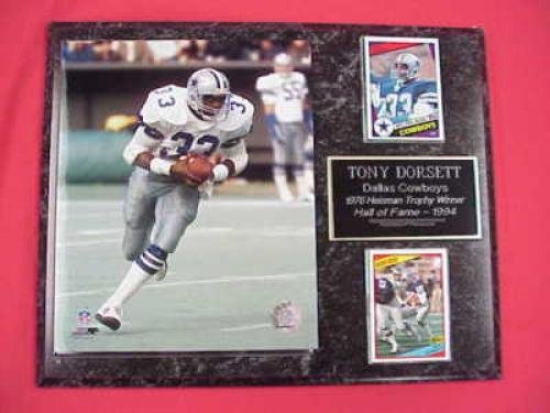 Cowboys Tony Dorsett 2 Card Collector Plaque
