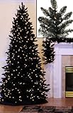 6.5' Pre-Lit Slim Black Ashley Spruce Artificial Christmas Tree - Clear Lights