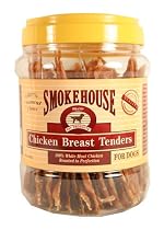 Smokehouse 100% Natural Chicken Breast Strips Dog Treats, 20 Ounce Tub