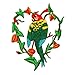 ID 0618 Parrot Vines Heart Patch Tropical Macaw Embroidered Iron On Applique