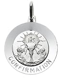 14k White Gold Round Confirmation Medal