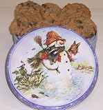 Gourmet Food : Scott's Cakes 1 lb. Oatmeal Raisin Cookies in a Classic Snowman Tin