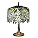 Wisteria Tiffany-Style Lamp with Tree Trunk Base - Blue