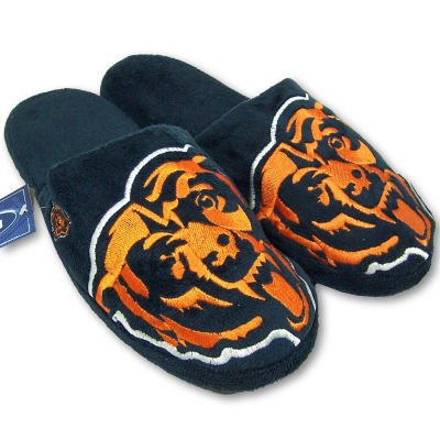 CHICAGO BEARS OFFICIAL LOGO PLUSH SLIPPERS SIZE LARGE