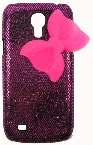 MKKS Deluxe Sweety Girls Case Cover Decorated Bling Glitter Bow for Samsung Galaxy S4 Mini i9190 - Purple