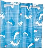 Hookless Dolphin 70 by 72-Inch Vinyl Shower Curtain
