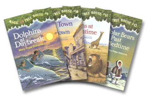 Magic Tree House Boxed Set, Books 9-12: Dolphins at Daybreak, Ghost Town at Sundown, Lions at Lunchtime, and Polar Bears Past Bedtime