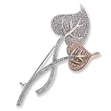 14K White Gold Diamond Leaf Pin