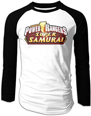 VIND Men's Power Rangers 2017 Science Fiction Adventure Raglan Sleeve T-shirts Long