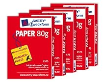 Avery Zweckform 2575 Druckerpapier und Kopierpapier, 80 g, 5 x 500 Blatt