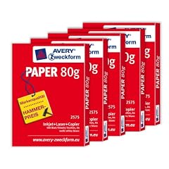 Avery Zweckform 2575 Druckerpapier und Kopierpapier, 80 g, 5 x 500 Blatt