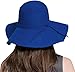 Bienvenu Women's Wide Brim Wool Ribbon Band Floppy Hat Royal Blue