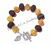 The Black Cat Jewellery Store-Dragon Vein Agate & Brown Lava Stone Bracelet 20.5cm