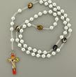Faux Pearl White Rosary with Photographs