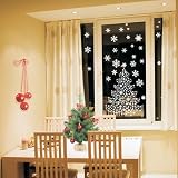 Stickers Muraux Noël - Decoretto - Stickers Sapin de Noël de Flocons