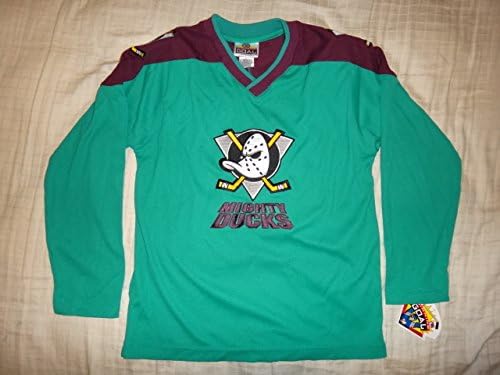 Anaheim Mighty Ducks NHL Long Sleeve Hockey Jersey - Green (Youth Large)