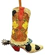 Country Western Floral Cowboy Boot Christmas Ornament