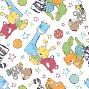 Teddy Bear Animals Comfy Flannel Fabric Sold By the Yard