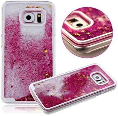 Samsung Galaxy S7 Edge Case,S7 Edge Case,Galaxy S7 Edge Case, ATRAGE [Liquid] Case, Glitter Quicksand Stars Hard Plastic Transparent 3D Case Cover for Samsung Galaxy S7 Edge(Pink)