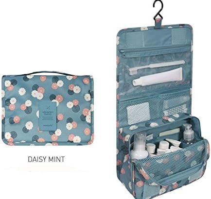 CYT Portable Hanging Toiletry Bag/ Portable Travel Organizer Cosmetic Bag for Women Makeup or Men Shaving Kit with Hanging Hook for vacation (blue)
