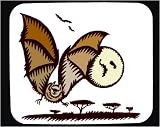 Decorated Mouse Pad with bat, night, flying, rodent, moon