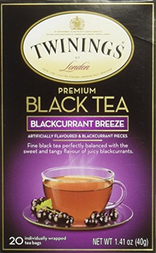 Twinings Blackcurrant Tea, Tea Bags, 20-Count Boxes (Pack of 6)