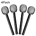 4 Packs Silver Glittered Microphone Pretend Toy Microphone for Party Favors Decoration