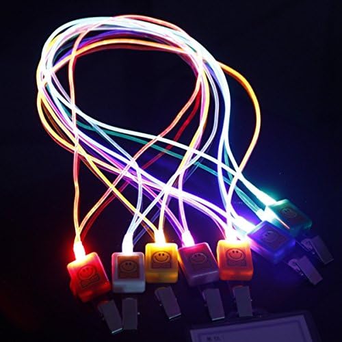 LED Flashing Fiber Luminous Hang Rope Necklace Strap For Work ID Card