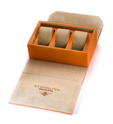 Stuhrling Original Three Slot Collectors Watch Box