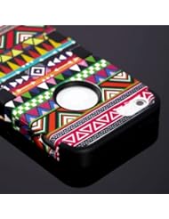 Wireless: myLife (TM) Black - Colorful Tribal Print Series (Neo Hypergrip Flex Gel) 3 Piece Case for iPhone 5/5S (5G) 5th Generation iTouch Smartphone by Apple (External 2 Piece Fitted On Hard Rubberized Plates + Internal Soft Silicone Easy Grip Bumper Gel + Lifetime Warranty + Sealed Inside myLife Authorized Packaging) "Attention: This case comes grip easy smooth silicone that slides in to your pocket easily yet wont slip out of your hand" - myLife Brand Products