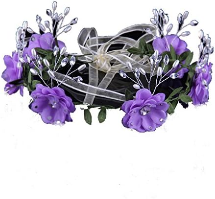 Sweet Home Gift Elegant Bohemian Style Wedding Bride Headdress Floral Flower Travel Garland Headbands Headwear (Purple Six Flowers)