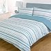 Lincoln Stripe Duvet Cover Set, Aqua, Super King